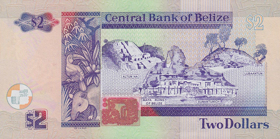 Back of Belize p66b: 2 Dollars from 2005