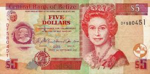 Gallery image for Belize p67c: 5 Dollars