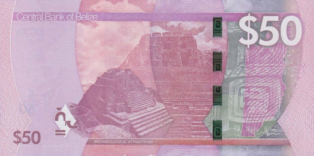 Back of Belize p77: 50 Dollars from 2025