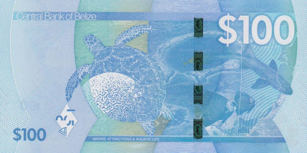 Back of Belize p78: 100 Dollars from 2025