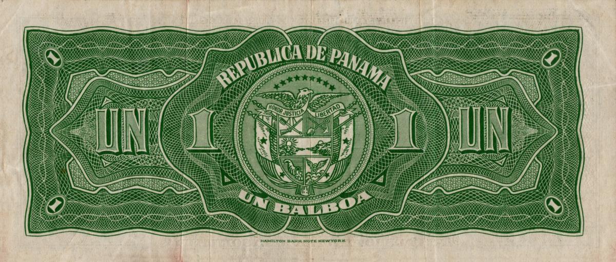 Back of Panama p22a: 1 Balboa from 1941