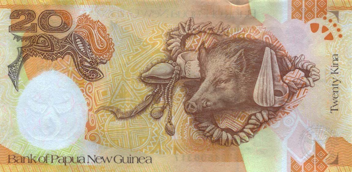 Back of Papua New Guinea p36a: 20 Kina from 2008