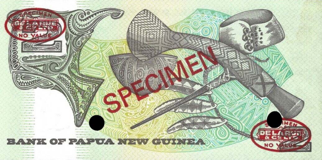 Back of Papua New Guinea p12As: 2 Kina from 1992