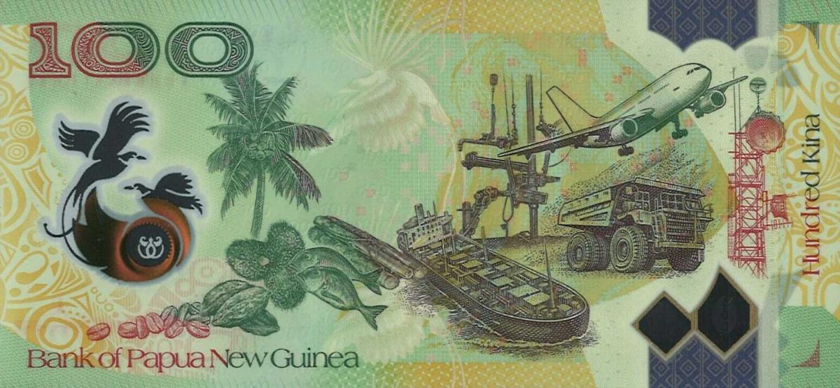 Back of Papua New Guinea p56: 100 Kina from 2018