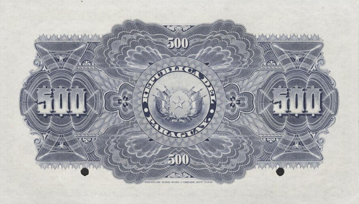 Back of Paraguay p114s1: 500 Pesos from 1903