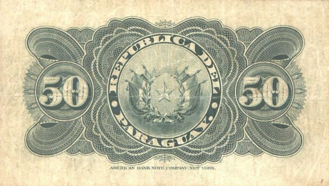 Back of Paraguay p137a: 50 Centavos from 1916