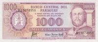 p201b from Paraguay: 1000 Guarani from 1952