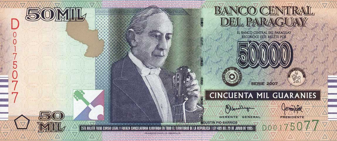 Front of Paraguay p232a: 50000 Guarani from 2007