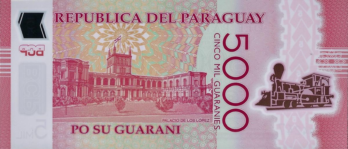 Back of Paraguay p234d: 5000 Guarani from 2022
