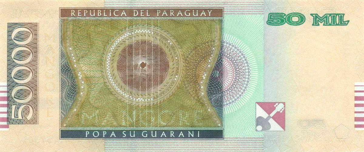 Back of Paraguay p239d: 50000 Guarani from 2022