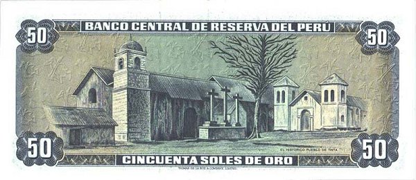 Back of Peru p107: 50 Soles de Oro from 1975