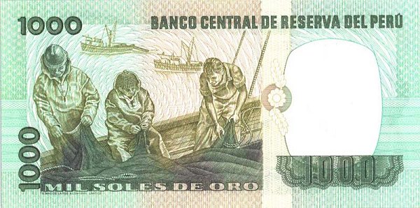 Back of Peru p118a: 1000 Soles de Oro from 1979