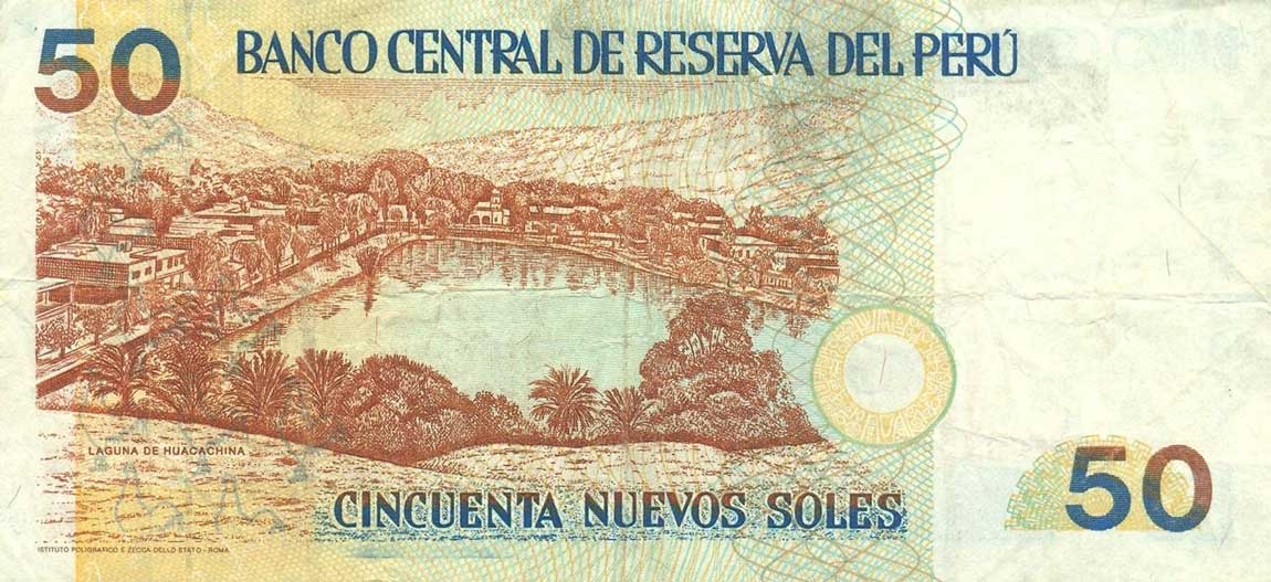 Back of Peru p154a: 50 Nuevos Soles from 1991