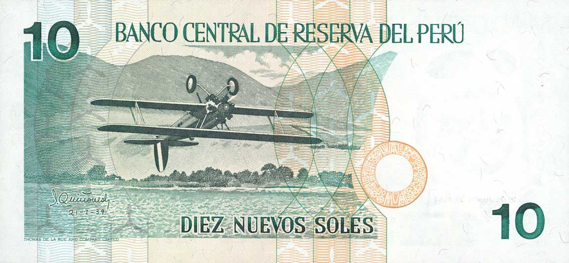 Back of Peru p156: 10 Nuevos Soles from 1994