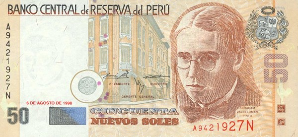 Front of Peru p168: 50 Nuevos Soles from 1997