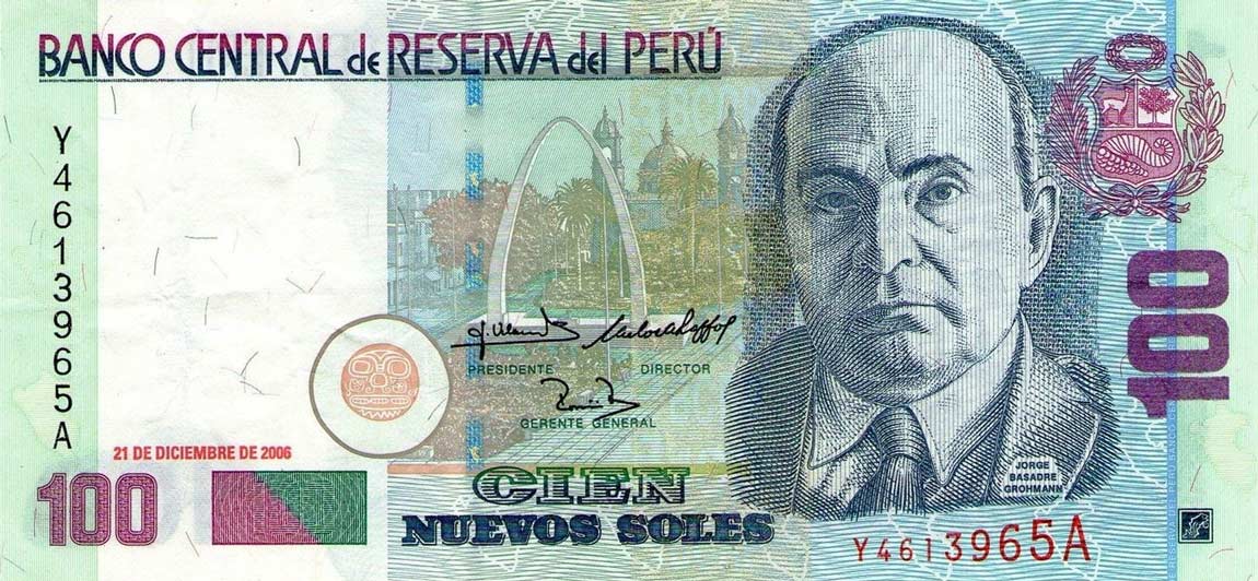 Front of Peru p181: 100 Nuevos Soles from 2005