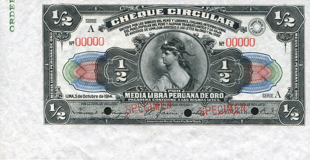 Front of Peru p25s: 0.5 Libra from 1914