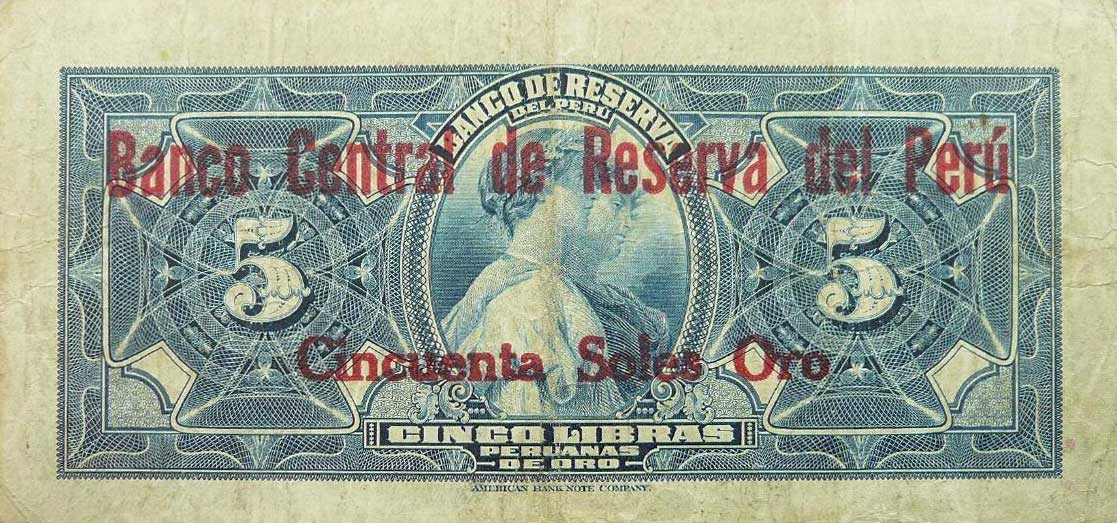 Back of Peru p58: 50 Soles from 1922