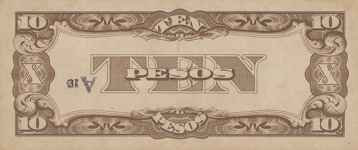 Back of Philippines p108a: 10 Pesos from 1942
