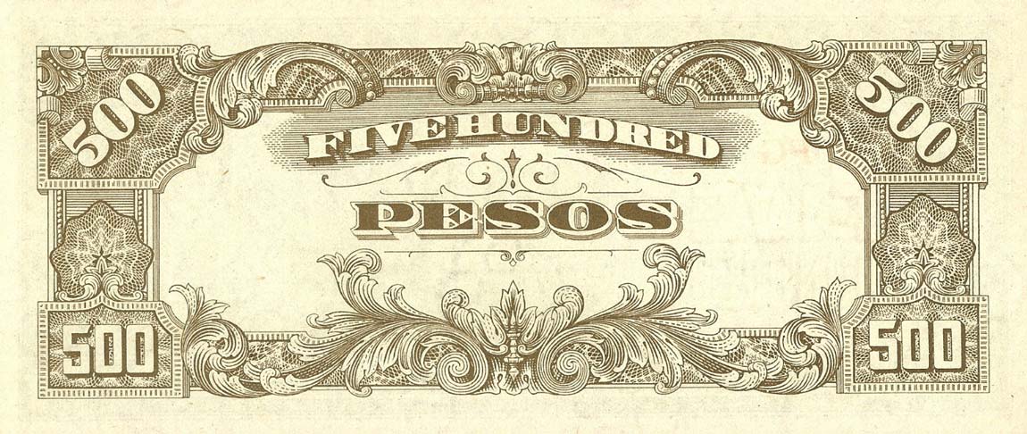 Back of Philippines p114b: 500 Pesos from 1944