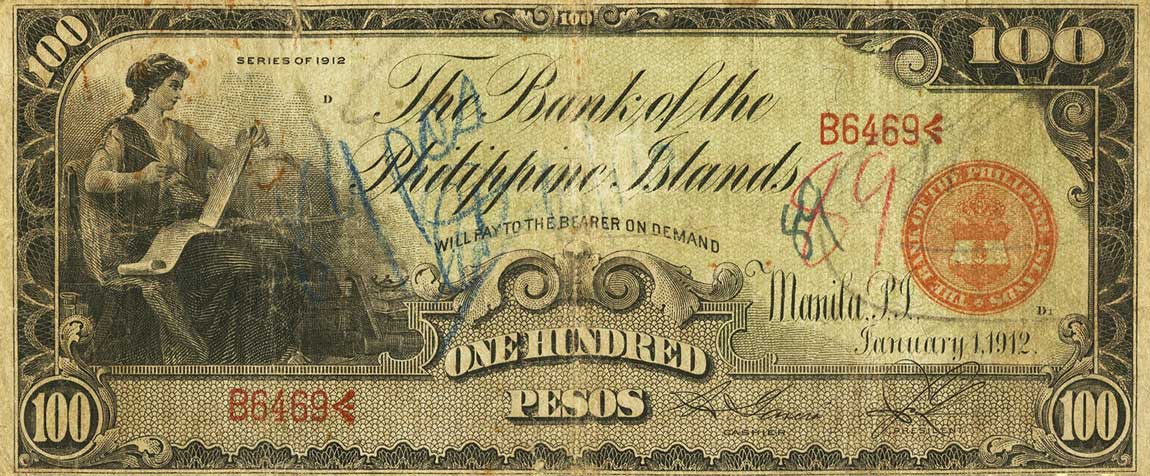 Front of Philippines p11a: 100 Pesos from 1912