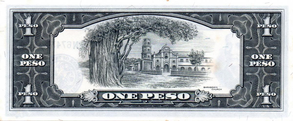 Back of Philippines p133e: 1 Peso from 1949