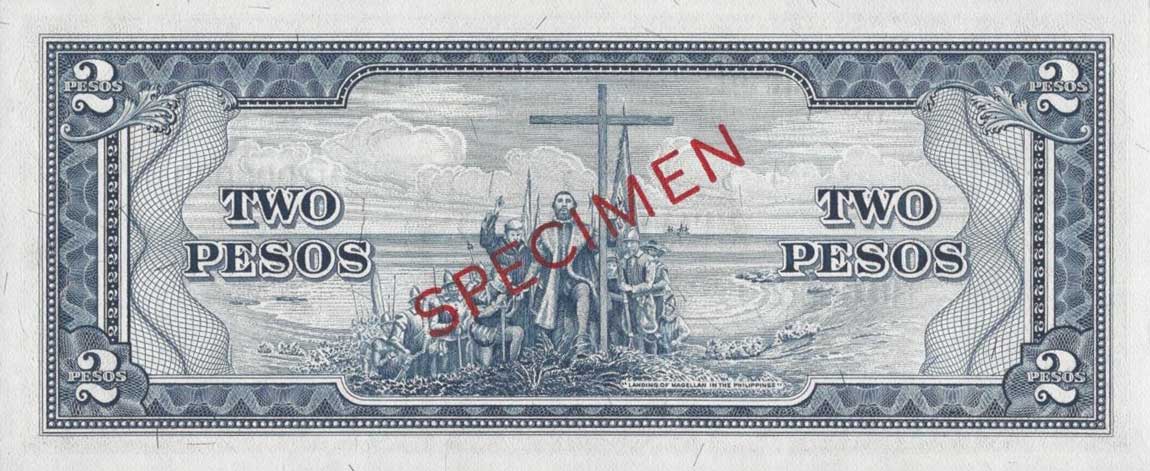 Back of Philippines p134s5: 2 Pesos from 1949