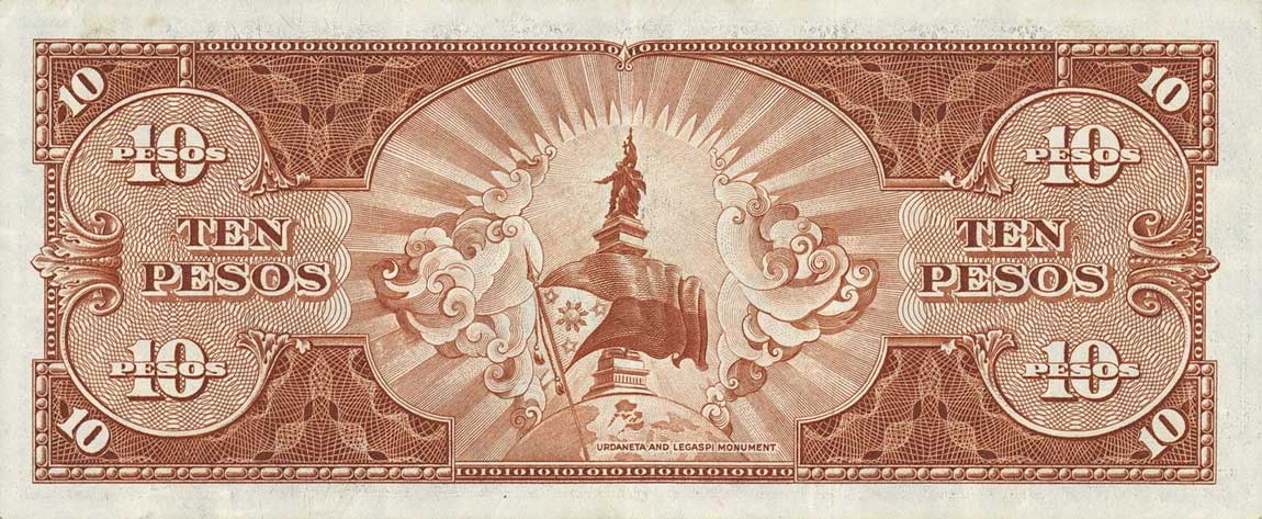 Back of Philippines p136a: 10 Pesos from 1949