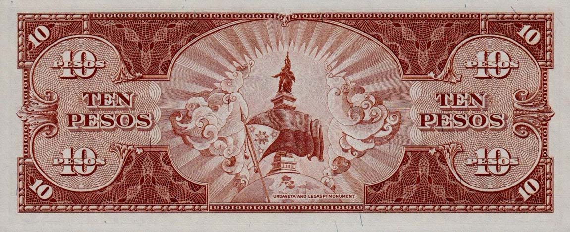 Back of Philippines p136e: 10 Pesos from 1949