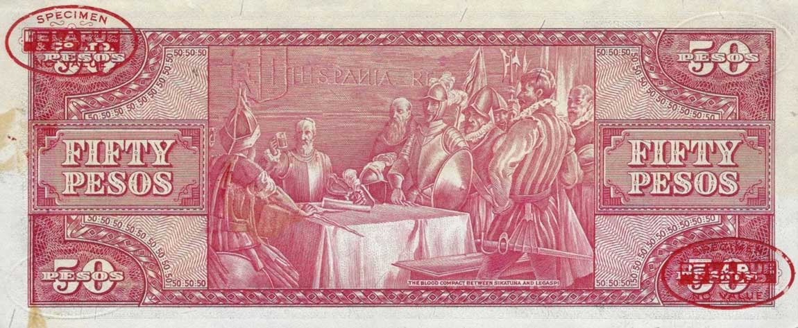 Back of Philippines p138s2: 50 Pesos from 1949