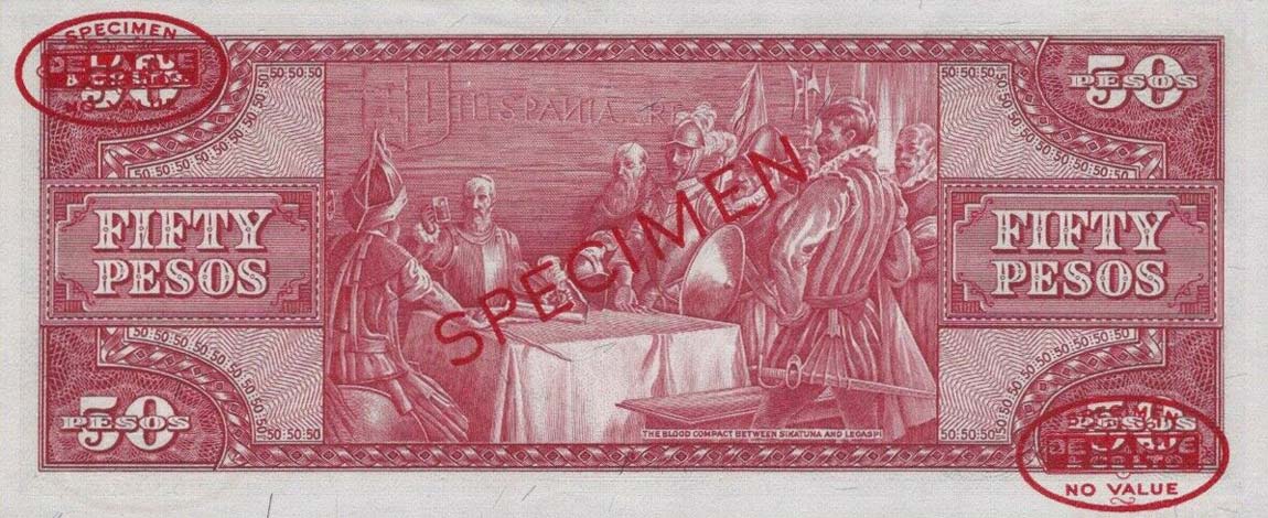 Back of Philippines p138s3: 50 Pesos from 1949