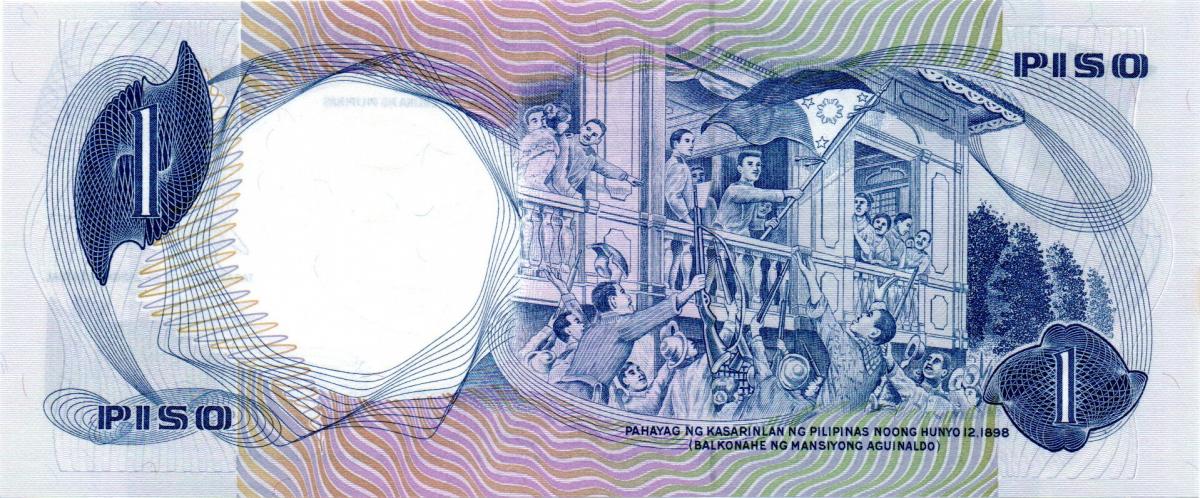 Back of Philippines p142a: 1 Piso from 1969