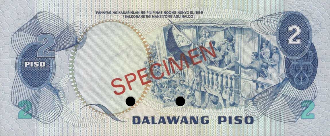 Back of Philippines p152s1: 2 Piso from 1970