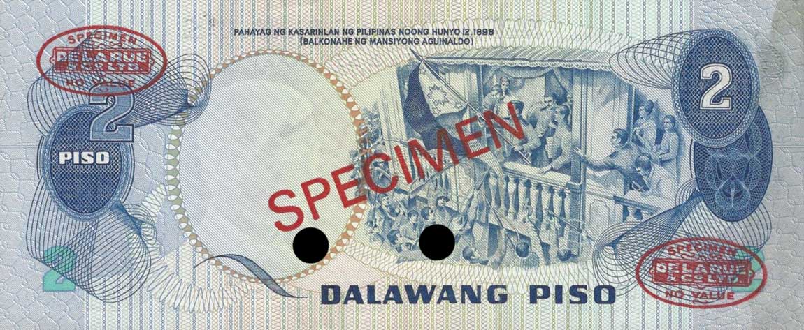 Back of Philippines p152s2: 2 Piso from 1970