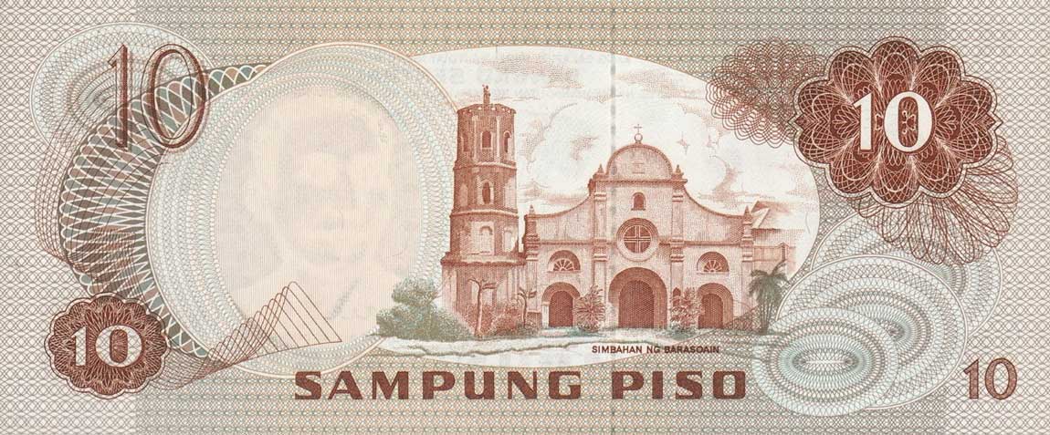 Back of Philippines p161a: 10 Piso from 1978