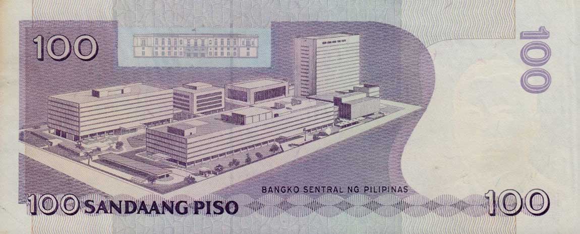 Back of Philippines p172a: 100 Piso from 1987