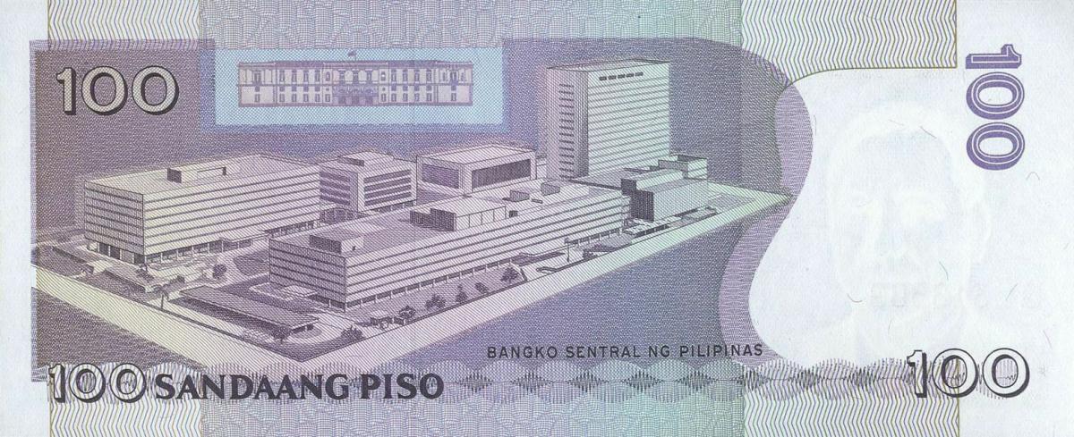 Back of Philippines p184b: 100 Piso from 1998