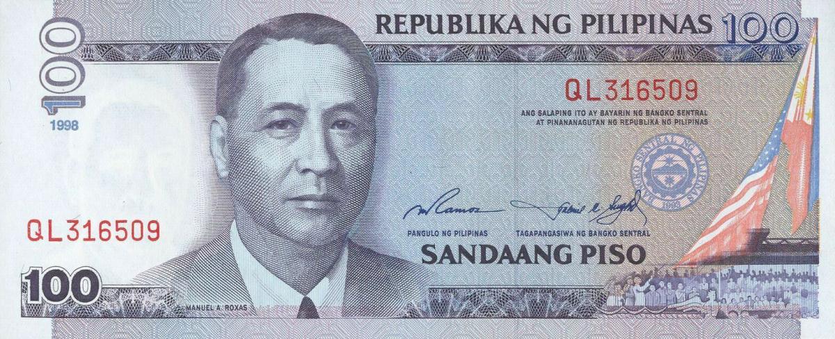 Front of Philippines p184b: 100 Piso from 1998