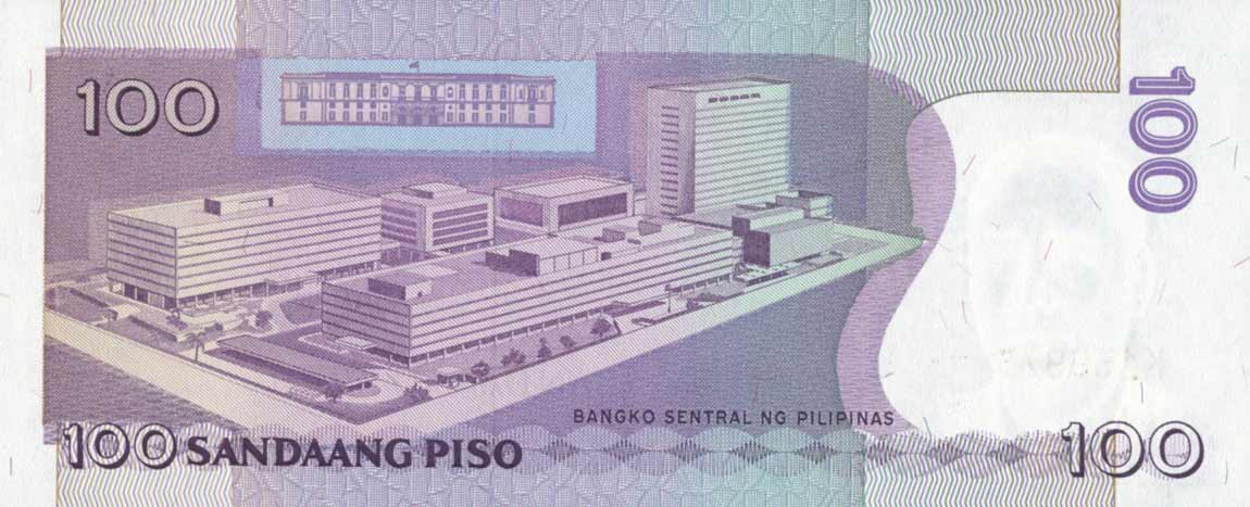Back of Philippines p184d: 100 Piso from 1998