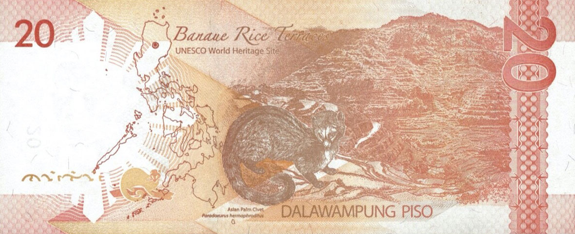 Back of Philippines p206c: 20 Pesos from 2019