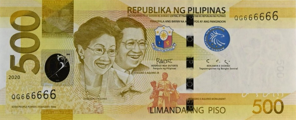 Front of Philippines p210d: 500 Pesos from 2019