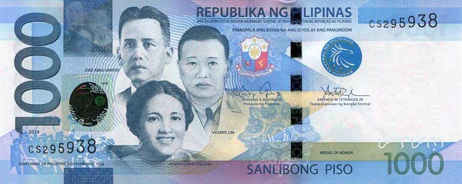 RealBanknotes.com > Philippines p211b: 1000 Pesos from 2014