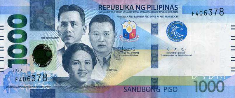 Front of Philippines p228a: 1000 Pesos from 2020