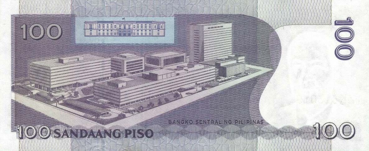 Back of Philippines p213Aa: 100 Piso from 2012