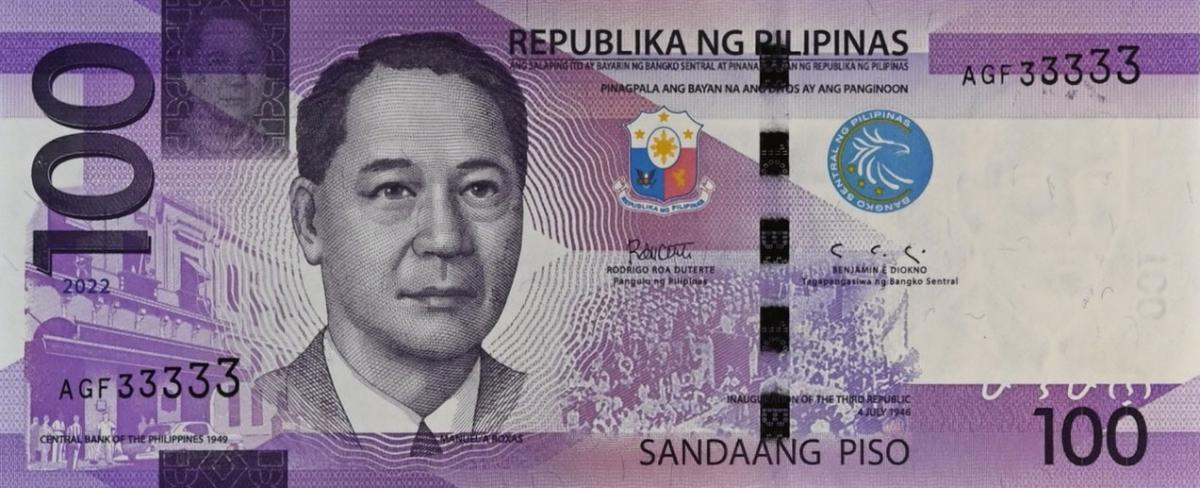 Front of Philippines p222e: 100 Pesos from 2019