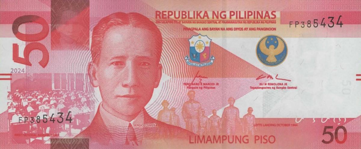 Front of Philippines p231Ac: 50 Pesos from 2024