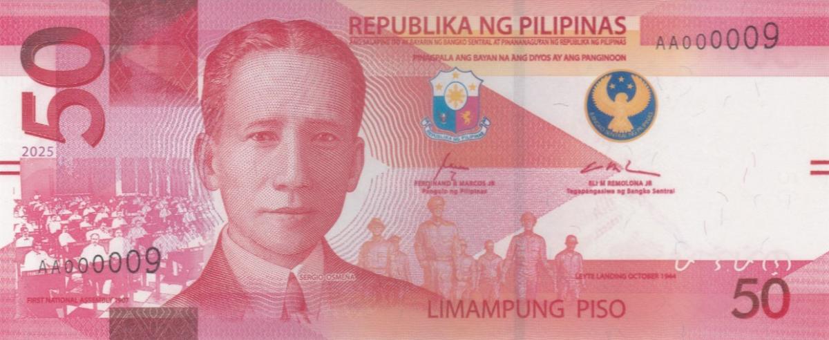 Front of Philippines p231Ad: 50 Pesos from 2025