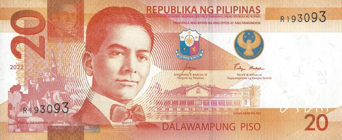 Front of Philippines p231a: 20 Pesos from 2022
