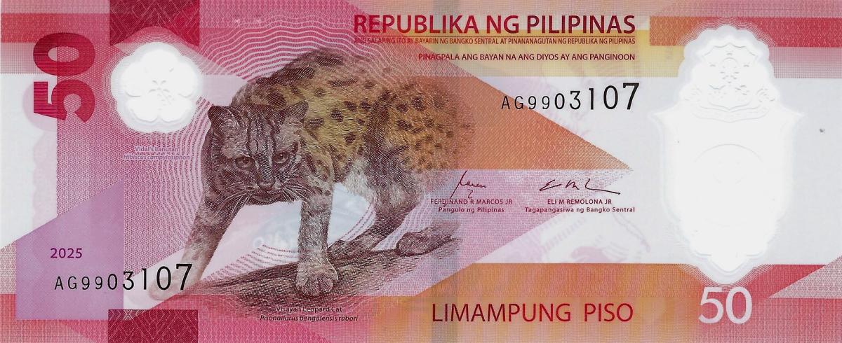 Front of Philippines p249a: 50 Piso from 2025