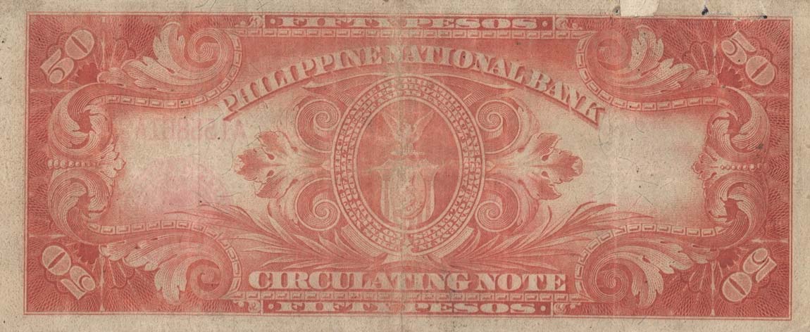 Back of Philippines p49: 50 Pesos from 1920